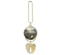 Overlooking The Mountains Car Pendant Metal Feather Ornament Car Pendant Portable Universal Adjustable Length Rear View Mirror Pendants Funny Hanging Accessories Pendants for All Cars