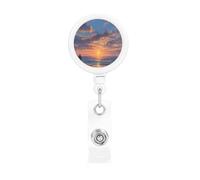 Overlooking The Seaside Retractable Badge Holder is Durable Sturdy Comes with A Lanyard for Office Hospital Staff Wearing