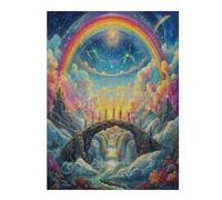Overlooking The Vast Rivers 500 Piece Jigsaw Puzzle for All Ages Jigsaw Thoughtful Housewarming Gift Family Game Night Vibrant Design Stress Reliever 500 PCS
