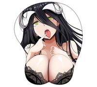 Overlord Albedo Anime Non-Slip Silicone Mouse Mat with 3D Wrist Support Ergonomic Gel Cushion for Comfort & Pain Relief Desk Accessories for Office and Gaming