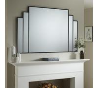 Overmantle Mirror Charleston Handcrafted Rectangular Shape with Black Frame- H 80cmxW 120cm Hung Above a Fireplace, Sideboard or Dressing Table