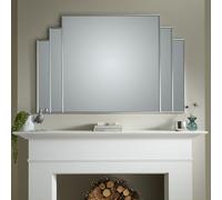 Overmantle Mirror Charleston Rectangular Shape with Silver Frame- H 80cm x W 120cm for Hanging in bathroom
