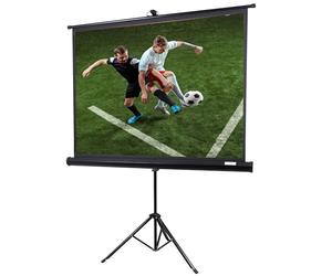 Overmax 60” Tripod Projection Screen - Portable, Height Adjustable, Auto-Retractable, Matte White 4:3 Display - Ideal for Home Cinema, Office Presentations, and Outdoor Events