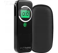 Overmax AD-02 Professional Breathalyser Quick & Accurate Driver's Alcohol Test Compact Dual-Colour LCD Audio Alerts 2 Mouthpieces 4 Free Calibrations & Case Included Accuracy ±0.08‰