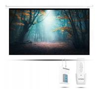 Overmax Automatic Hanging Projector Screen, Large, 120 Inches, 16:9.4K, Full HD, Dimensions 266 x 149 cm, Screen Length, Wall and Ceiling Mounting, Projection for Home Cinema