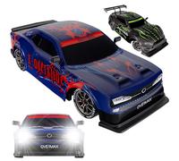 Overmax Drift & Racing RC Car X-OVERSLIDE 1:16 Scale, 80m Range, 4WD Drive 20 km/h, 2 Batteries, 2 sets of Wheels, 2 Body Shells, 2.4 GHz Remote, LED Lights, Rechargeable Toy Vehicle for Kids & Adults