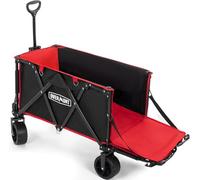 OVERMONT 200L Festival Trolley on Wheels with Brakes, Folding Camping Trolley Cart with Adjustable Handle & Cover Bag, 150kg Heavy Duty Cart Wagon for Shopping Outdoor Garden Picnic (Black)