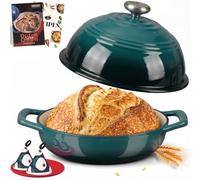 Overmont 6QT Enamelled Cast Iron Sourdough Bread Oven with Dome Lid