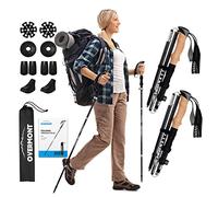 Overmont Carbon Fiber Trekking Poles - Lightweight Folding Hiking Poles Shock Absorbent Walking Sticks Set of 2 All Terrain Accessories and Carry Bag