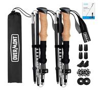Overmont Collapsible Lightweight Trekking Poles - 2 Pack Carbon Fiber Hiking Sticks for Women Men - All Terrain Accessories and Carry Bag for Camping Hiking Mountaineering