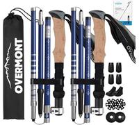 Overmont Collapsible Lightweight Trekking Poles - 2 Pack Carbon Fiber Hiking Sticks for Women Men - All Terrain Accessories and Carry Bag for Camping Hiking Mountaineering