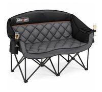 OVERMONT Oversized Camping Chair Double for Adults ? 382kg Folding 2 Seater Sofa-Portable, Heavy Duty Lawn Chairs with Cooling Bag&Armrest Cup Holder