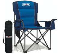 OVERMONT 204kg Oversized Camping Chair for Adults with Cooler Bag & Carry Bag-Heavy Duty Folding Chair Support 450LBS with High Back & Cup Holder Comfy for Garden Picnic Beach Outdoor Fishing