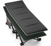 Overmont Oversized Folding Camping Beds With Cushion - Extra Wide Portable Cot For Adults Carry Bag Outdoor Travel Home Office