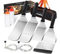 Overmont Set of 9 TÜV certified stainless steel barbecue spatulas for outdoor and indoor use