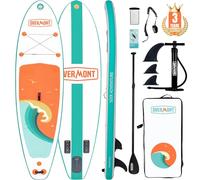Overmont SUP Inflatable Stand Up Paddle Board for adults, with Adj Paddle, 323x84x15cm Lightweight & Foldable, Pump, SUP Backpack, Leash, Repair Kit, 3 Fins, Non-Slip Deck,Waterproof Bag
