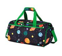 Overnight Bag for Kids, VASCHY Large Capacity Travel Duffle Bag for Boys Lightweight Holdall Bag Weekender Bag with Shoes and Seperated Dry Wet Compartment for School, Dance, Sport(Green Space)