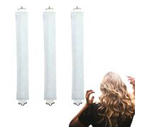 Overnight Curlers, Pack of 3, Curls Without Heat for Sleeping for Large Waves, Heatless Curls Band for Medium Length Hair, Flexi Rods with Hooks (Blue, F)