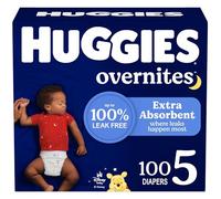 Overnight Diapers Size 5 (27+ lbs), 100 Ct, Huggies Overnites Nighttime Baby Diapers