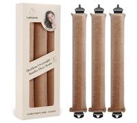 Overnight Heatless Hair Curler Blowout Rods Jumbo, Flexi Rods for Soft Heatless Curls, No Heat Overnight Sleeping Curls Styling Tools 3pcs Khaki