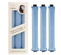 Overnight Heatless Hair Curler Blowout Rods Jumbo Satin Flexi Rods for Heatless Overnight Curls, Soft No-Heat Hair Styling Tools for All Hair Types, 3pcs Blue