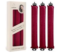 Overnight Heatless Hair Curler Blowout Rods Satin Flexi Rods for Heatless Overnight Jumbo Curls, No-Heat Styling Tools for All Hair Types, 3pcs Red