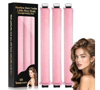 Overnight Heatless Hair Curler to Sleep in, Satin Velvet Overnight Curls Flexi Blowout Jumbo Rods, No Heat Sleeping Curling for Hair Styling Tools - 3pcs Pink