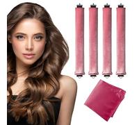 Overnight Heatless Rods Curls Blowout - 4 Pcs Hair Curlers to Sleep In, Velvet Hair Rollers with Satin Hair Scarf