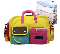 Overnight Multi-Pocket Bag with Shoe Compartment Large Foldable, Yellow, Se référer au descriptif, Refer to description