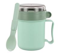 Overnight Oats Container, 500ML Yogurt Cup to Go with Spoon, Handle Cereal Cup with Cover Fruit Salad Jam Protein Porridge Storage Containers for School Office Travel Picnic (green)