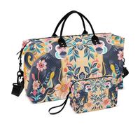 Overnight Travel Duffel Bag Carry On Weekend Bag with Toiletry for Airplane Traveling Foldable Boho Monkey Simple