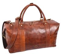 Overnight Weekend Leather Duffle Bag Travel Holdall HOL5002 Cognac