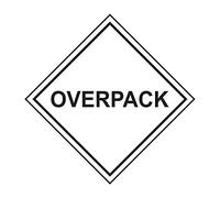 Overpack Labels - Roll of 250 - Self Adhesive Shipping & Hazard Handling Stickers - 100mm x 100mm - for Cartons, Pallets, Packaging & Transport Compliance