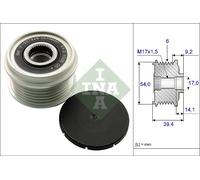 Overrunning Alternator Pulley fits VAUXHALL CORSA C, D 1.0 1.2 1.3D 2000 on INA