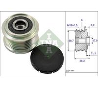 Overrunning Alternator Pulley fits PEUGEOT BOXER 2.2D 2006 on Clutch INA Quality