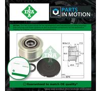 Overrunning Alternator Pulley fits RENAULT SCENIC 1.4 1.6 1.8 1.5D 1999 on INA