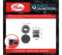 Gates OAP7124 Over Running Alternator Pulley