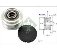 Overrunning Alternator Pulley fits TOYOTA AVENSIS VERSO CLM20 2.0D 01 to 05 INA