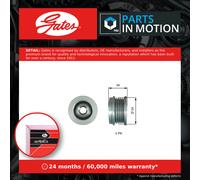 Overrunning Alternator Pulley fits OPEL CORSA D 1.0 10 to 14 A10XEP Clutch Gates