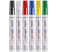 Overseas Paint Pens Paint Markers, 6 Colors Oil Based Permanent Markers, Medium Tip, Quick Dry and Waterproof Assorted Color Marker Pen for Metal, Wood, Plastic, Rock, Canvas, Glass, Rubber