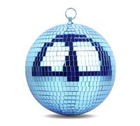 Oversevenls Disco Ball 20 cm Silver Glitter Decoration for Parties and Events, Blue