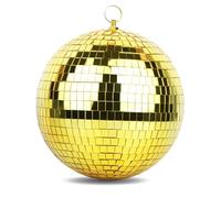 Oversevenls Disco Disco Ball 20 cm Silver Glitter Decoration for Parties and Events, Gold