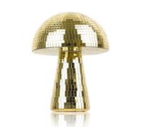 Oversevenls Mushroom Disco Balls 15 x 18 cm - Mirror Ball Decoration for Parties, DJ, Weddings and Home (Gold)