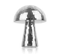 Oversevenls Mushroom Disco Balls 15 x 18 cm - Mirror Ball Decoration for Parties, DJ, Weddings and Home (Silver)