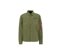 Alpha Industries Air Force Embroidery Shirt Overshirts for Men Size M - dark olive