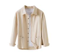 Overshirt Men Button Up Shirt Jackets Long Sleeve Regular Fit Shacket Plain Colour Designer Jacket with Pockets Smart Casual Mens Shirts Spring Summer Lounge Wear L-5XL