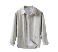 Overshirt Men Button Up Shirt Jackets Long Sleeve Regular Fit Shacket Plain Colour Designer Jacket with Pockets Smart Casual Mens Shirts Spring Summer Lounge Wear L-5XL