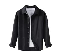 Overshirt Men Button Up Shirt Jackets Long Sleeve Regular Fit Shacket Plain Colour Designer Jacket with Pockets Smart Casual Mens Shirts Spring Summer Lounge Wear L-5XL