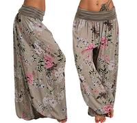 Oversize Harem Yoga Pants for Women, Ladies Aladdin Baggy Pants Boho Floral Hippie Pants Casual Wide Trousers Light Breathable 3XL Dear-XiaoBao
