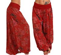 Oversize Harem Yoga Pants for Women, Ladies Aladdin Baggy Pants Boho Floral Hippie Pants Casual Wide Trousers Light Breathable 2XL Dear-XiaoBao